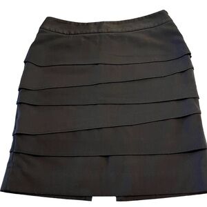 White House Black Market Black Ruffled Layered Pencil Skirt